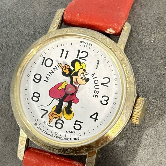 Vintage Disney Bradley Minnie Mouse Women’s Watch 25mm Swiss Made Manual Wind-up